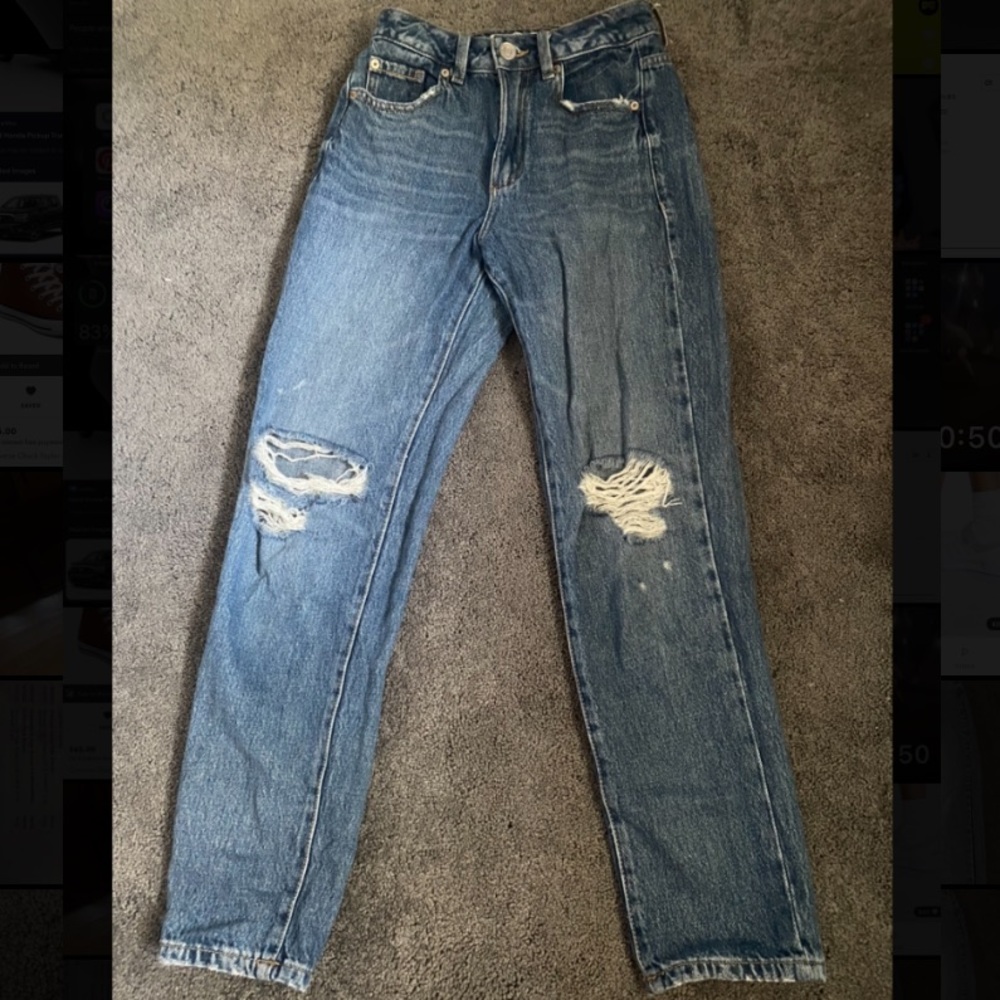 garage mom jeans with rips